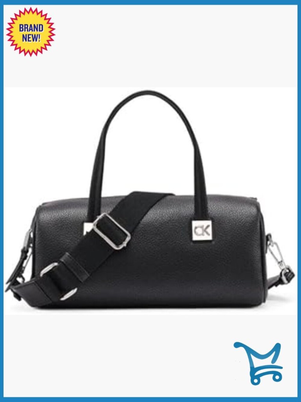 Vegan Leather Satchel with Adjustable Crossbody Strap, Interior Pockets